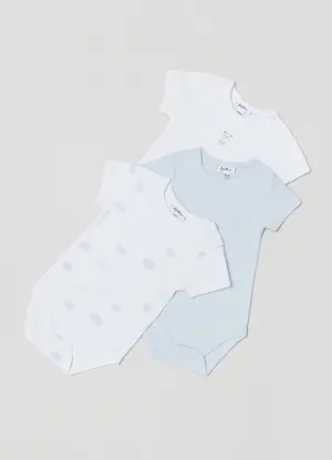 OVS Three-pack Cotton Bodysuits With Clouds Print
