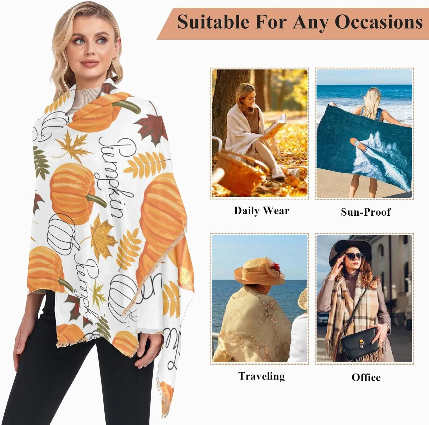 Oyihfvs Woman Long Linen Silk Scarf Soft Head Wrap Silk Shawl Stole Soft Neckerchief
