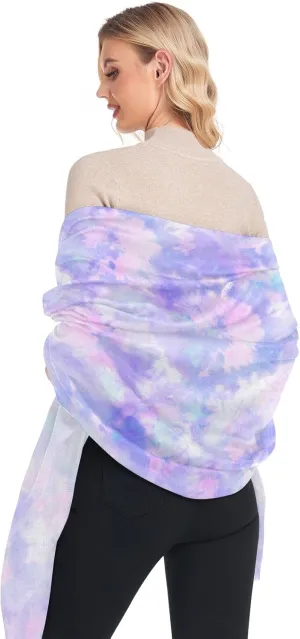 Oyihfvs Woman Long Linen Silk Scarf Soft Head Wrap Silk Shawl Stole Soft Neckerchief