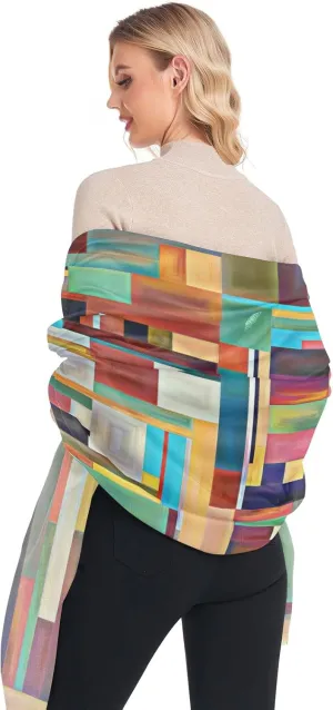 Oyihfvs Woman Long Linen Silk Scarf Soft Head Wrap Silk Shawl Stole Soft Neckerchief