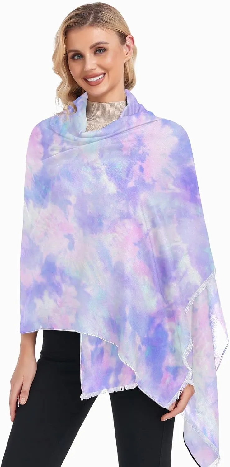 Oyihfvs Woman Long Linen Silk Scarf Soft Head Wrap Silk Shawl Stole Soft Neckerchief