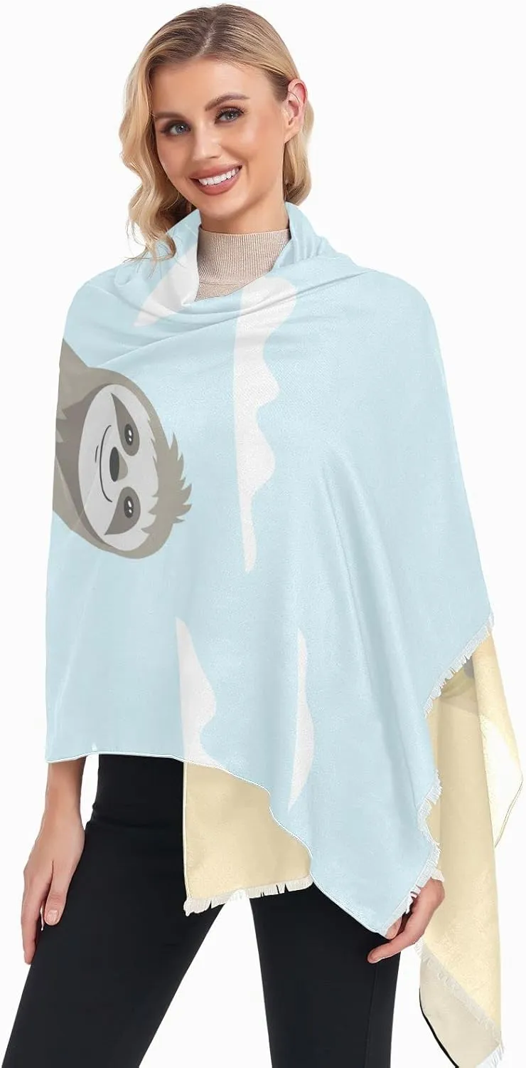 Oyihfvs Woman Long Linen Silk Scarf Soft Head Wrap Silk Shawl Stole Soft Neckerchief