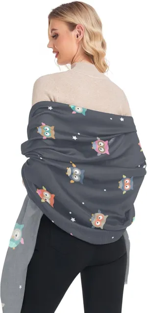 Oyihfvs Woman Long Linen Silk Scarf Soft Head Wrap Silk Shawl Stole Soft Neckerchief