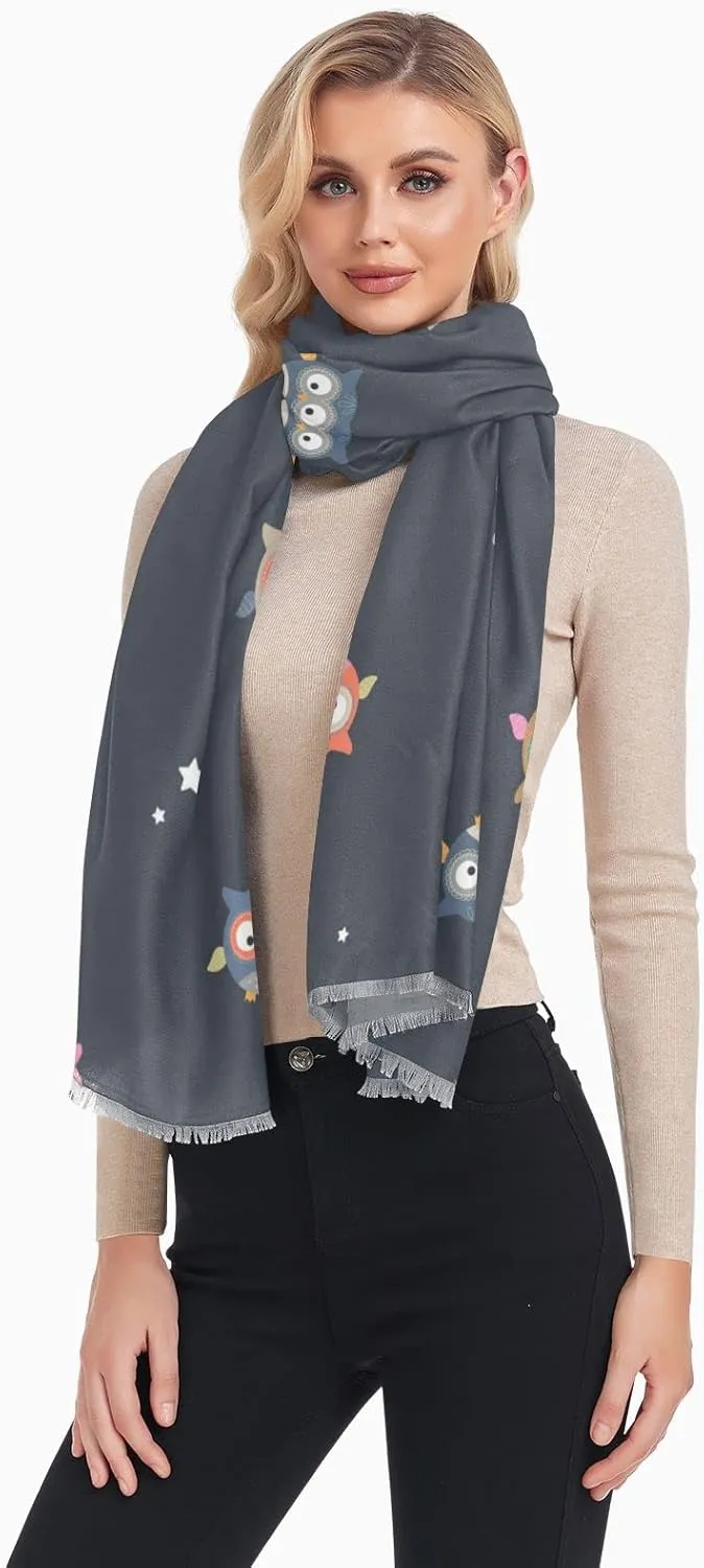 Oyihfvs Woman Long Linen Silk Scarf Soft Head Wrap Silk Shawl Stole Soft Neckerchief