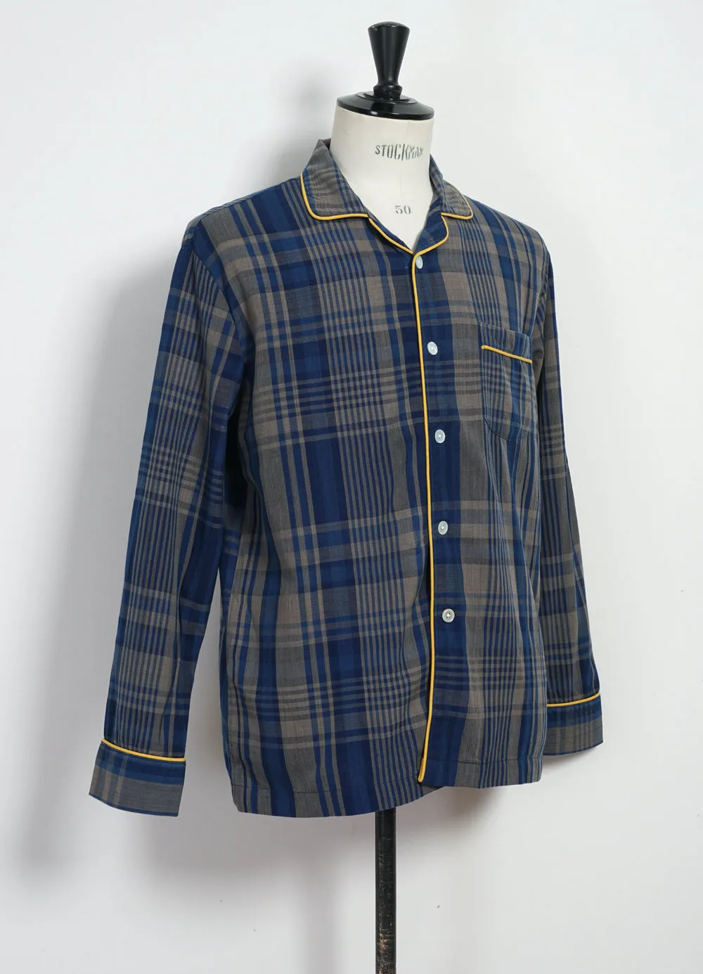 PAJAMA SUIT | Natural Dye Stout Weave | Blue Checks