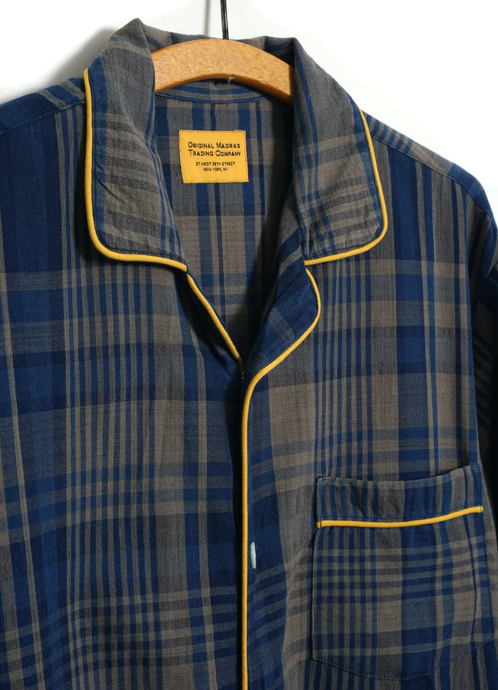 PAJAMA SUIT | Natural Dye Stout Weave | Blue Checks