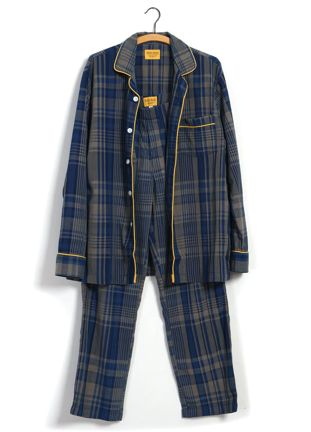 PAJAMA SUIT | Natural Dye Stout Weave | Blue Checks
