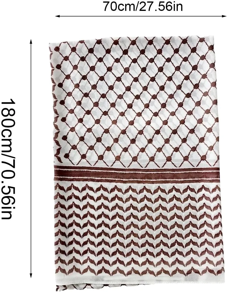 Palestine Scarf - Arab Soft Hijab Bandana 70.87x27.56 Inch | Arab Headscarf | Soft Arab Headscarf | Chiffon