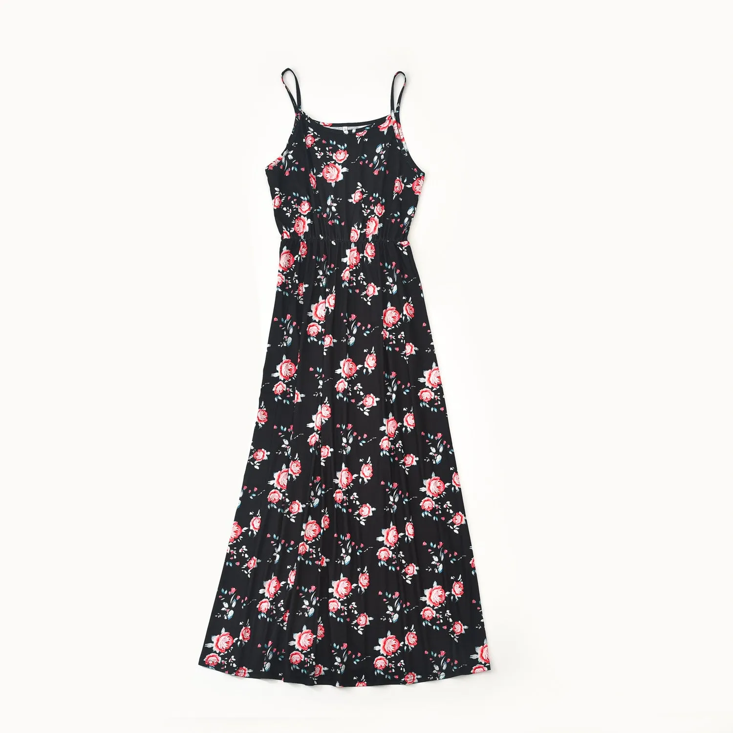 Parent child floral suspender Printed Dress Dress Dress