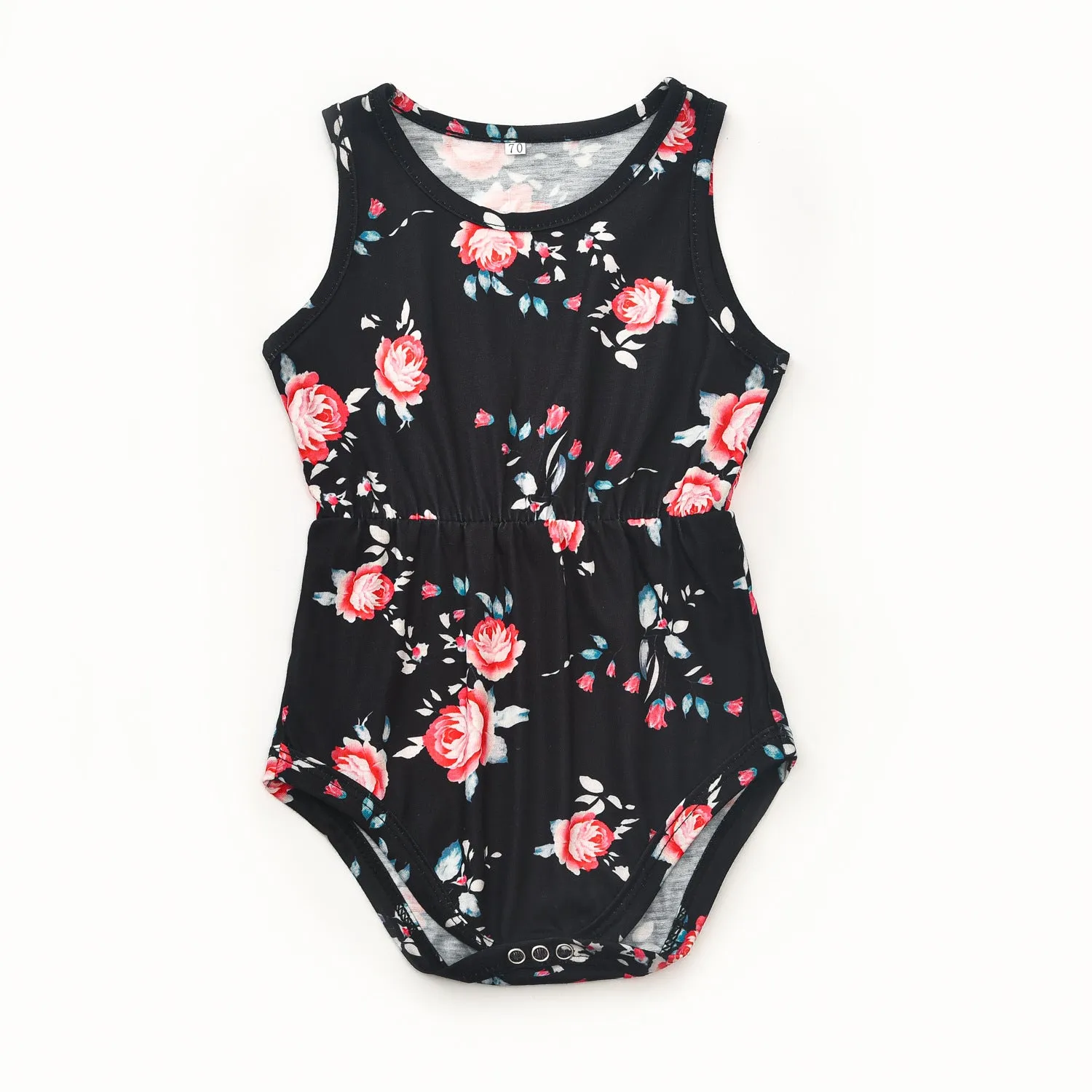 Parent child floral suspender Printed Dress Dress Dress