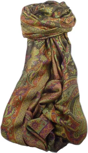 Pashmina & Silk Mens Jamawar Premium Silk Scarf Pattern 4579