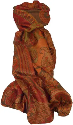 Pashmina & Silk Mens Jamawar Premium Silk Scarf Pattern 5699