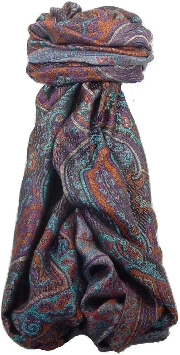 Pashmina & Silk Mens Jamawar Premium Silk Scarf Pattern 8539