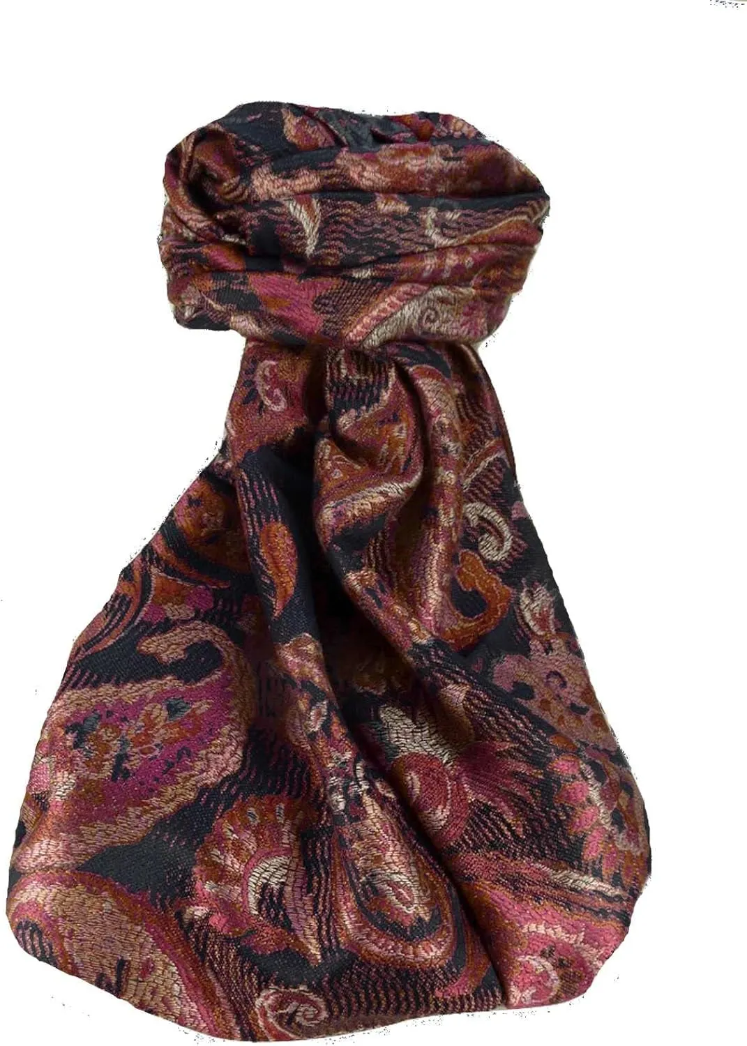 Pashmina & Silk Mens Jamawar Premium Silk Scarf Pattern 9489