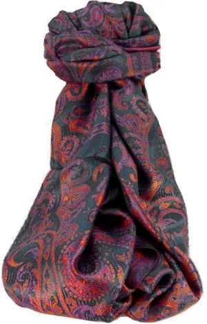 Pashmina & Silk Mens Jamawar Premium Silk Scarf Pattern 9809