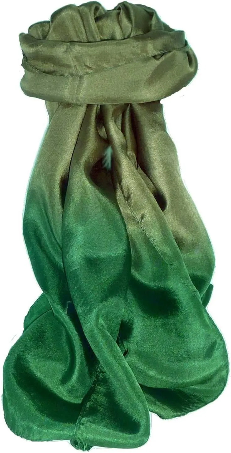 Pashmina & Silk Mens Tabby Weave Pure Silk Scarf Emerald