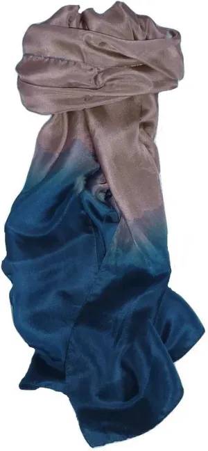 Pashmina & Silk Mens Tabby Weave Pure Silk Scarf Sapphire