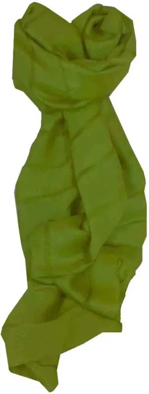 Pashmina & Silk Mens Vietnamese Long Silk Scarf Hue Dark Olive