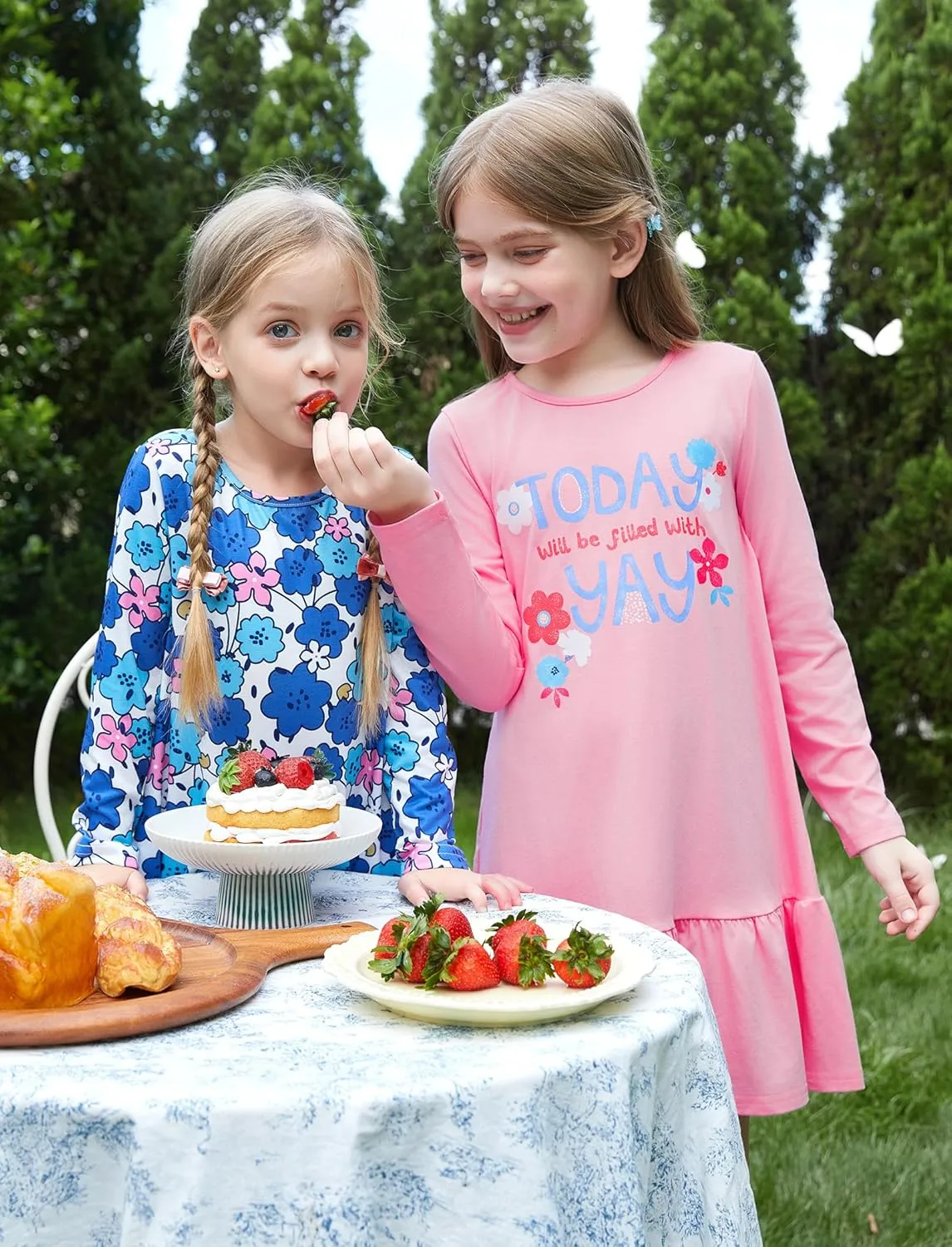 PATPAT Toddler Girls Long Sleeve Dress Skater Casual Prints 3-Pack Dresses Set 2-8 Years