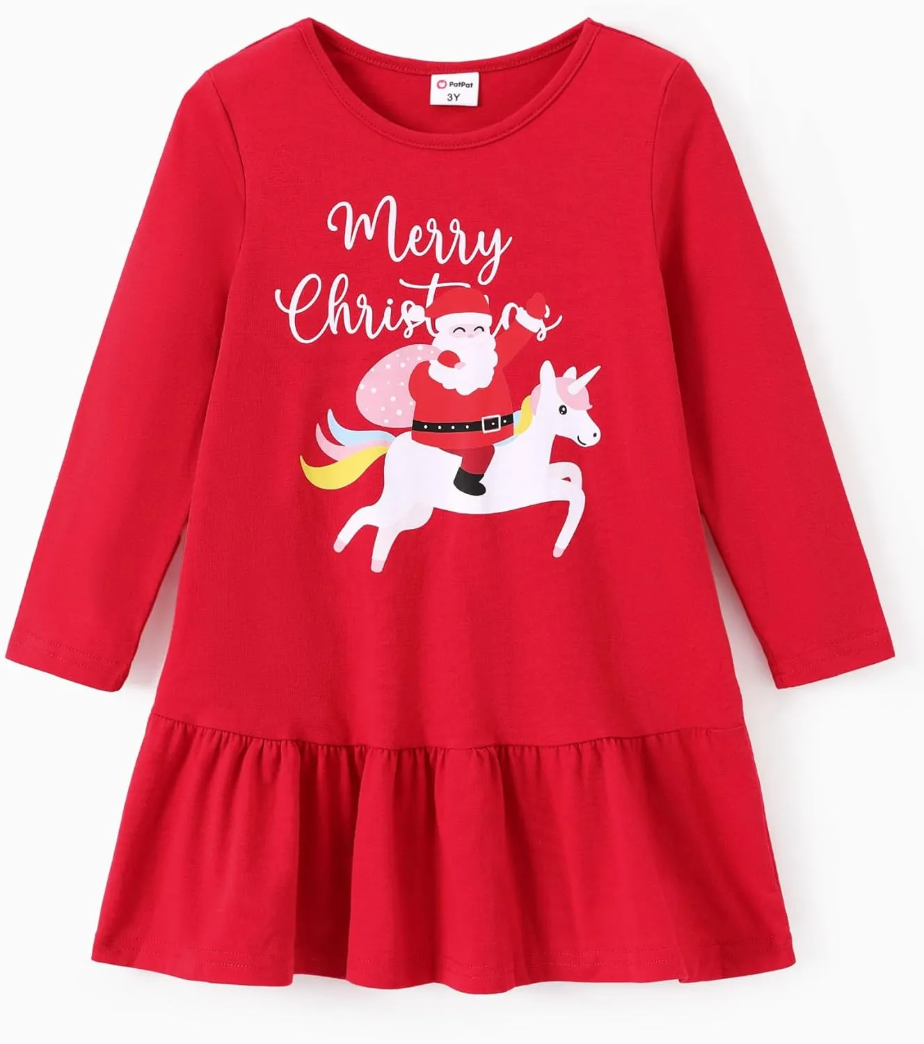PATPAT Toddler Girls Long Sleeve Dress Skater Casual Prints 3-Pack Dresses Set 2-8 Years