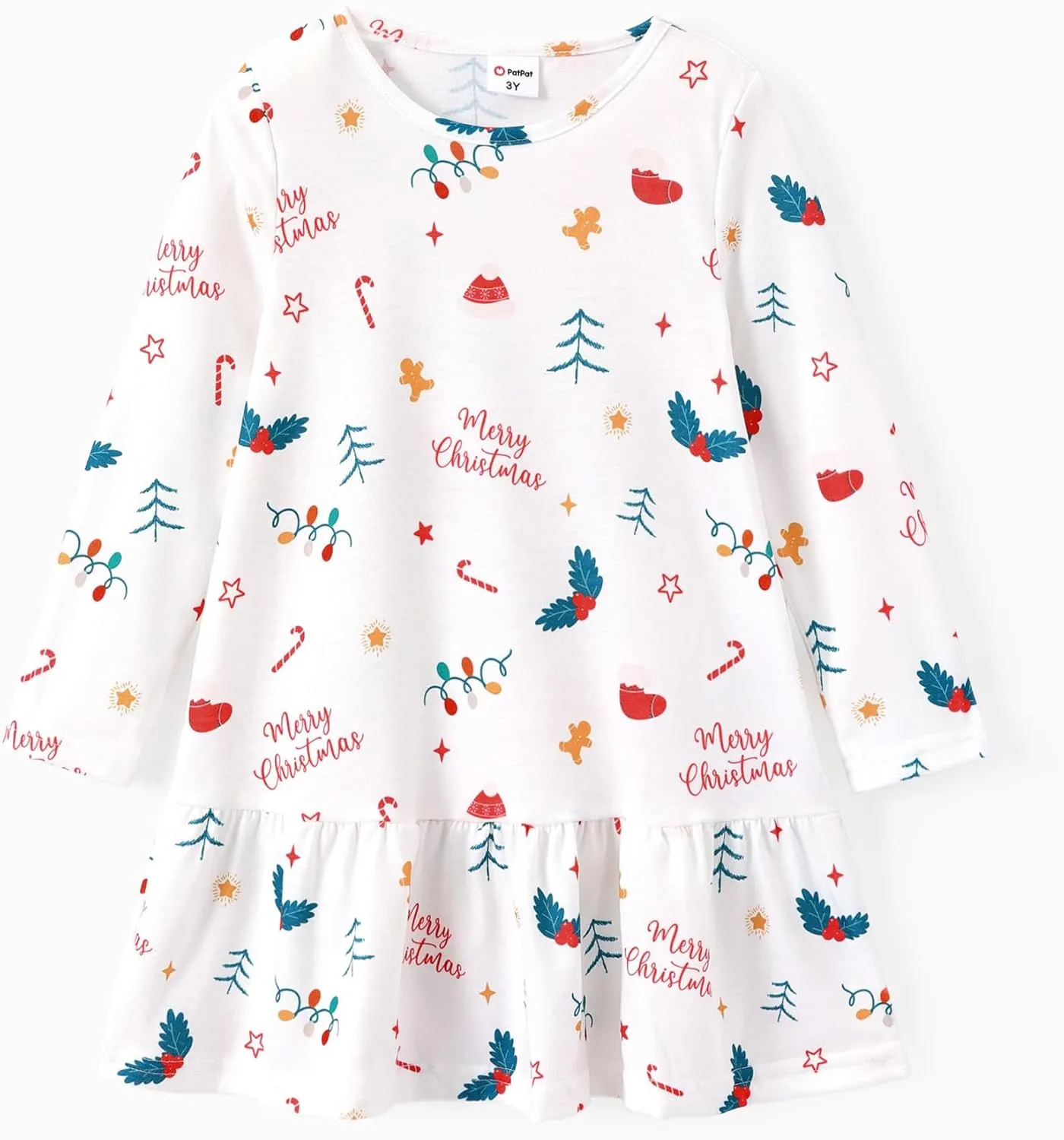PATPAT Toddler Girls Long Sleeve Dress Skater Casual Prints 3-Pack Dresses Set 2-8 Years