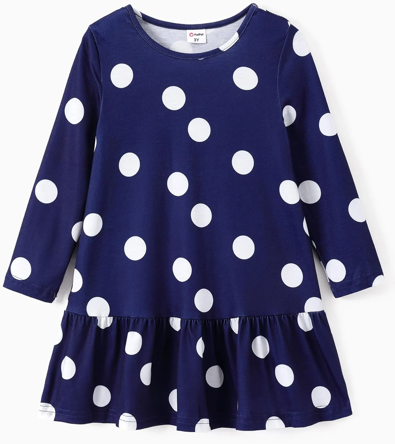 PATPAT Toddler Girls Long Sleeve Dress Skater Casual Prints 3-Pack Dresses Set 2-8 Years