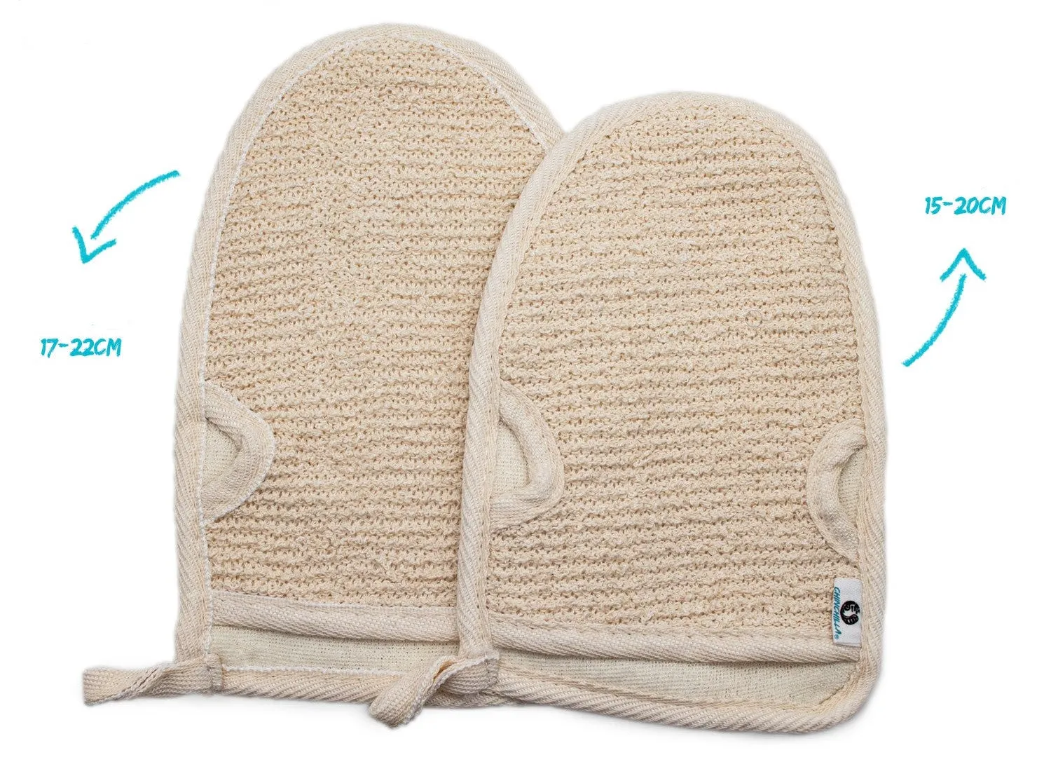 PEELING GLOVES | COTTON & HEMP | VEGAN & NATURAL - 2 PIECES