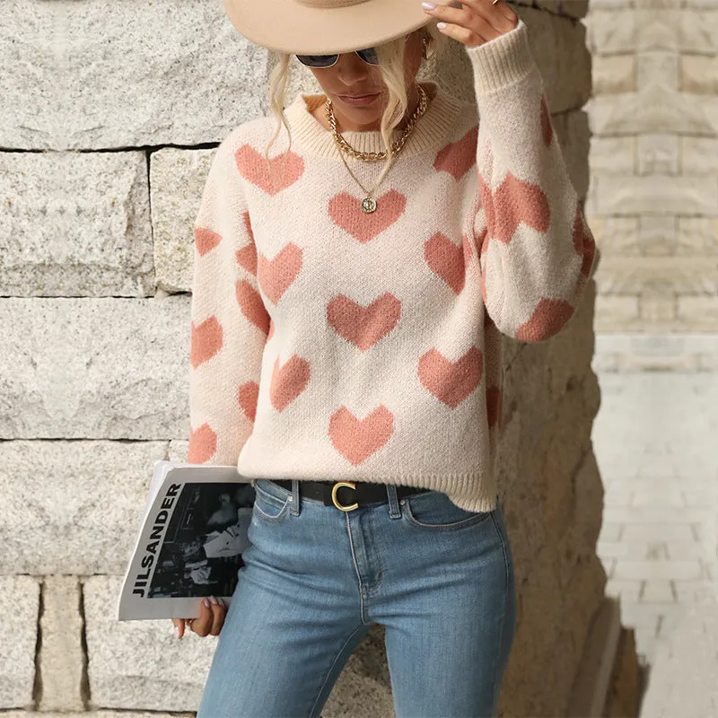 PEOPLETERRITORY New new products popular autumn and winter 2025 Popular trade love warm knitted sweater Popular trade Christmas thickened sweater