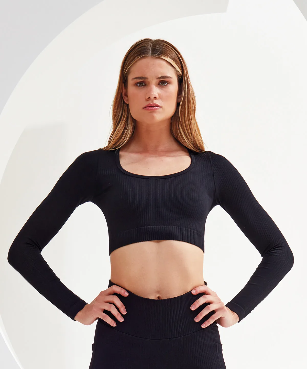 Peppermint Melange - Women’s TriDri® ribbed seamless '3D Fit' crop top