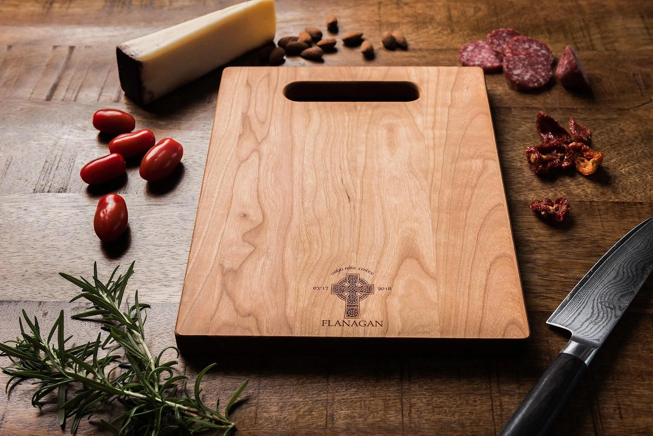 Personalized Celtic Cross Cutting Board | Irish Wedding Gift
