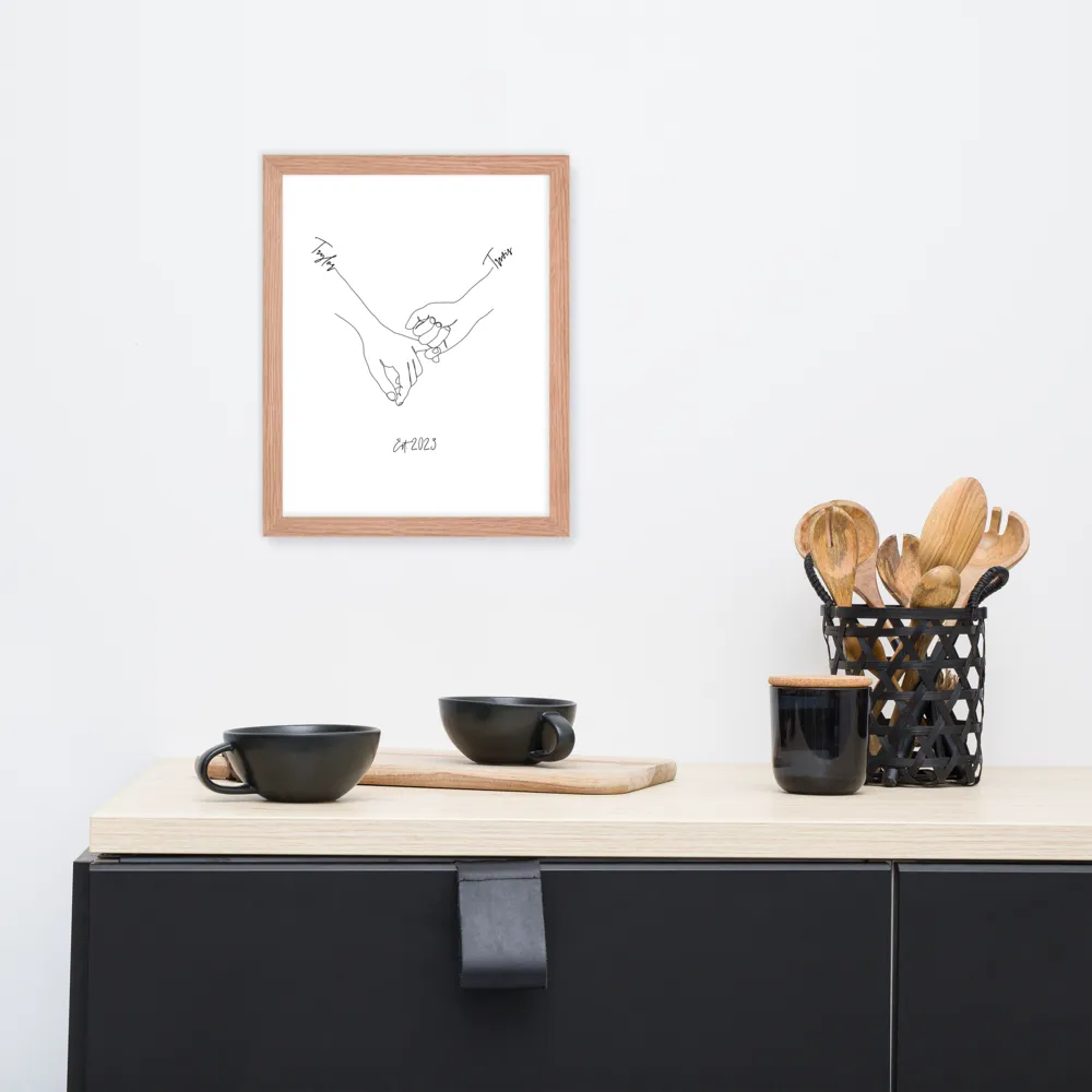 Personalized Couple’s Hand-In-Hand Framed Artwork - A Timeless Memento