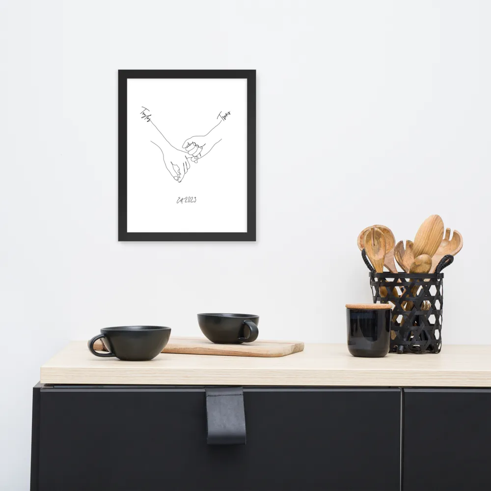 Personalized Couple’s Hand-In-Hand Framed Artwork - A Timeless Memento