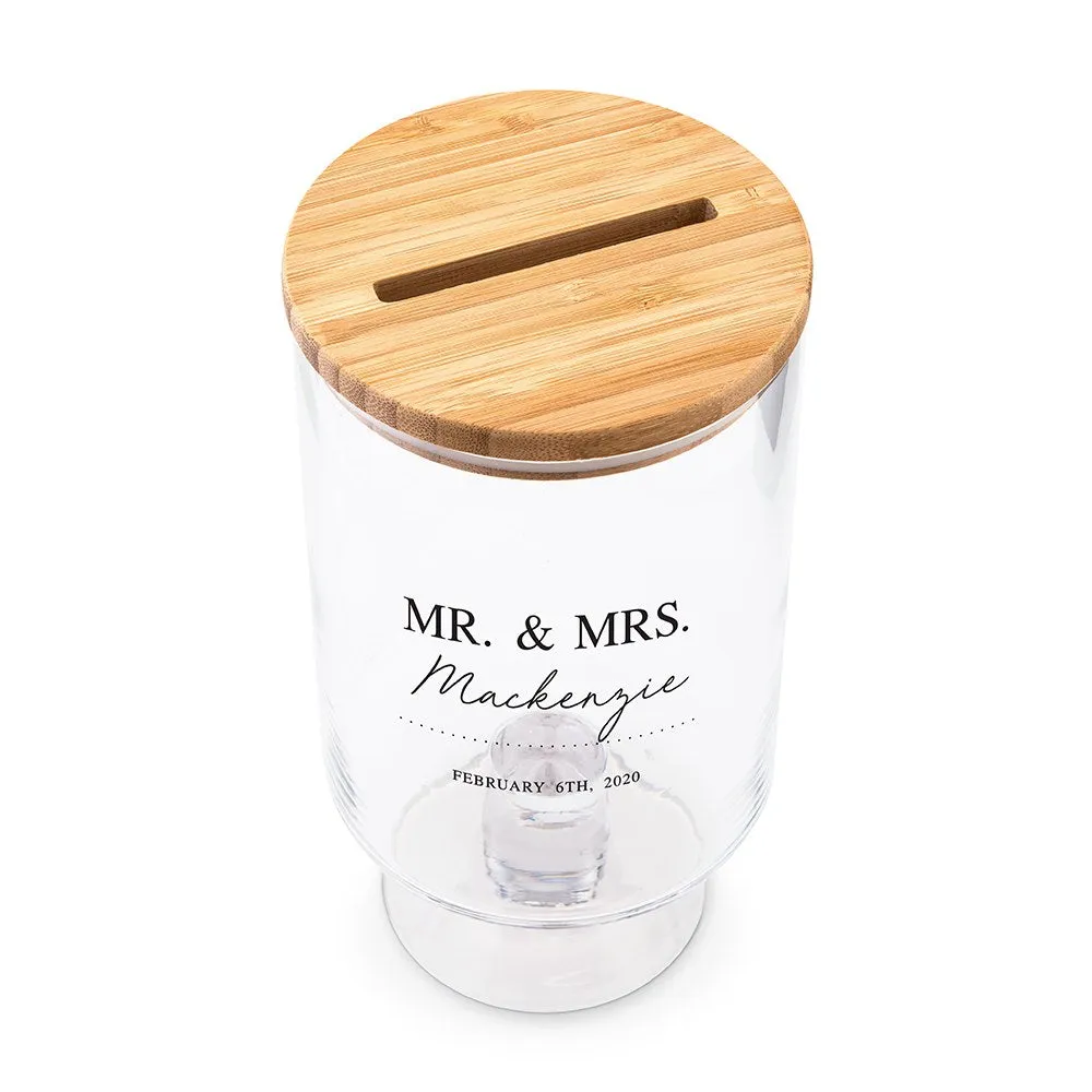 Personalized Mr. & Mrs. Glass Wedding Wishes Guest Book Jar