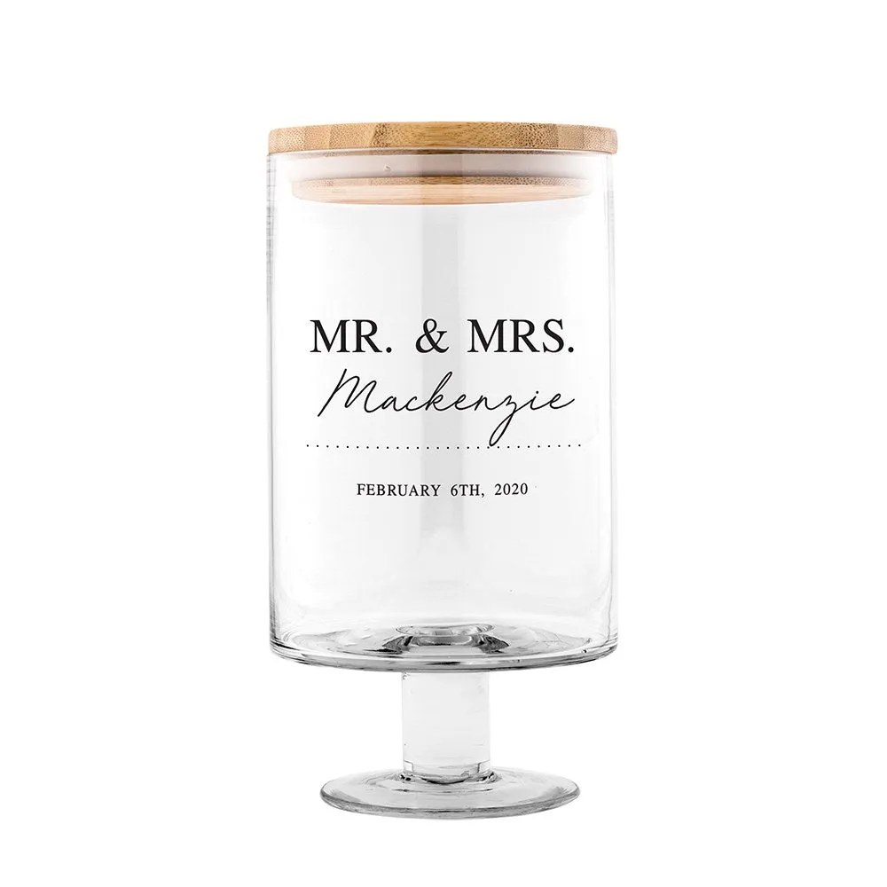 Personalized Mr. & Mrs. Glass Wedding Wishes Guest Book Jar