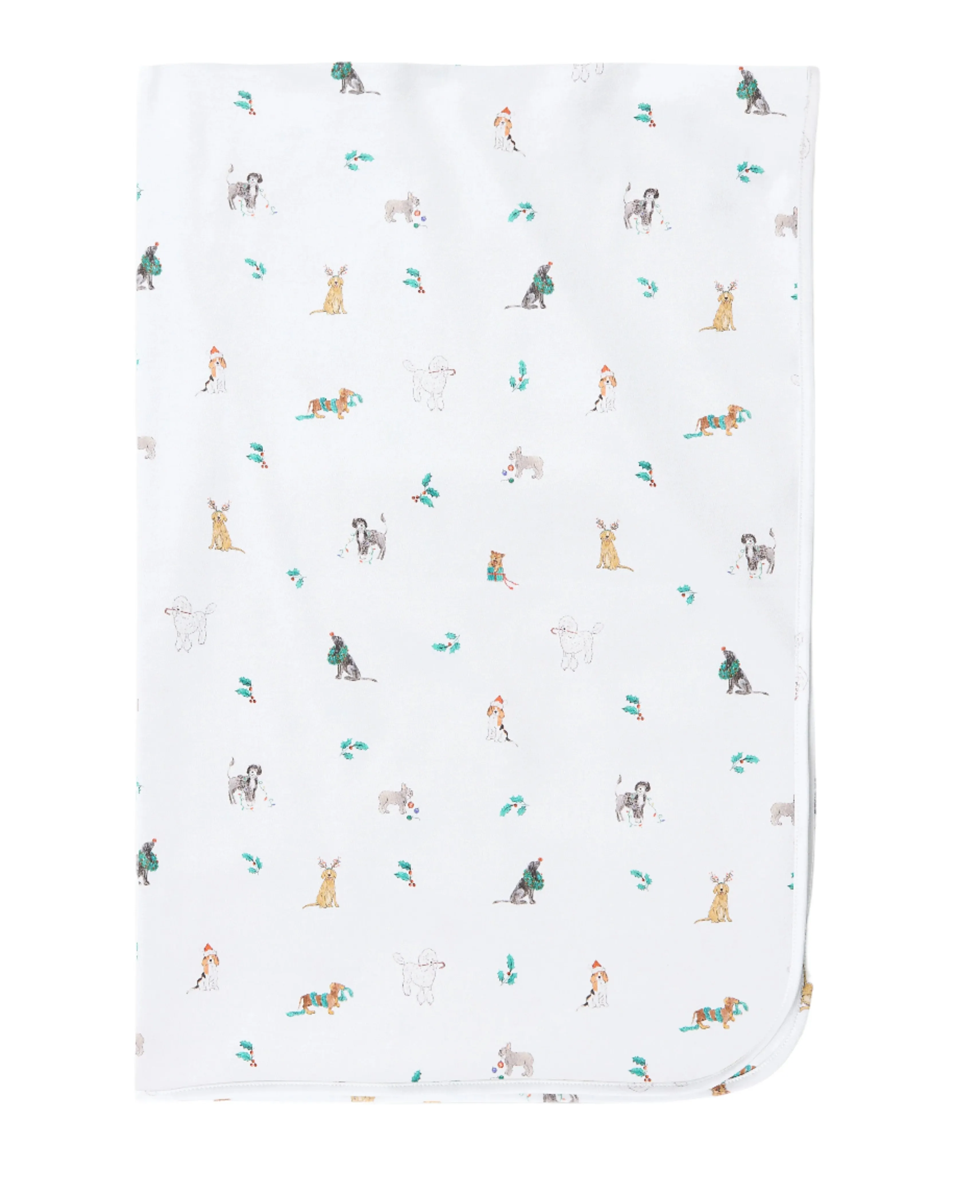 Pima Baby Blanket in Jingle Paws