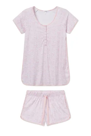 Pima Maternity Shorts Set in English Rose Garden Floral