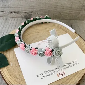 Pink And Grey Alice Band