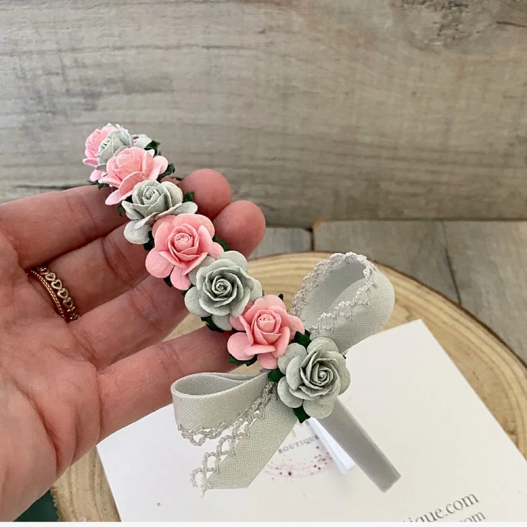 Pink And Grey Alice Band