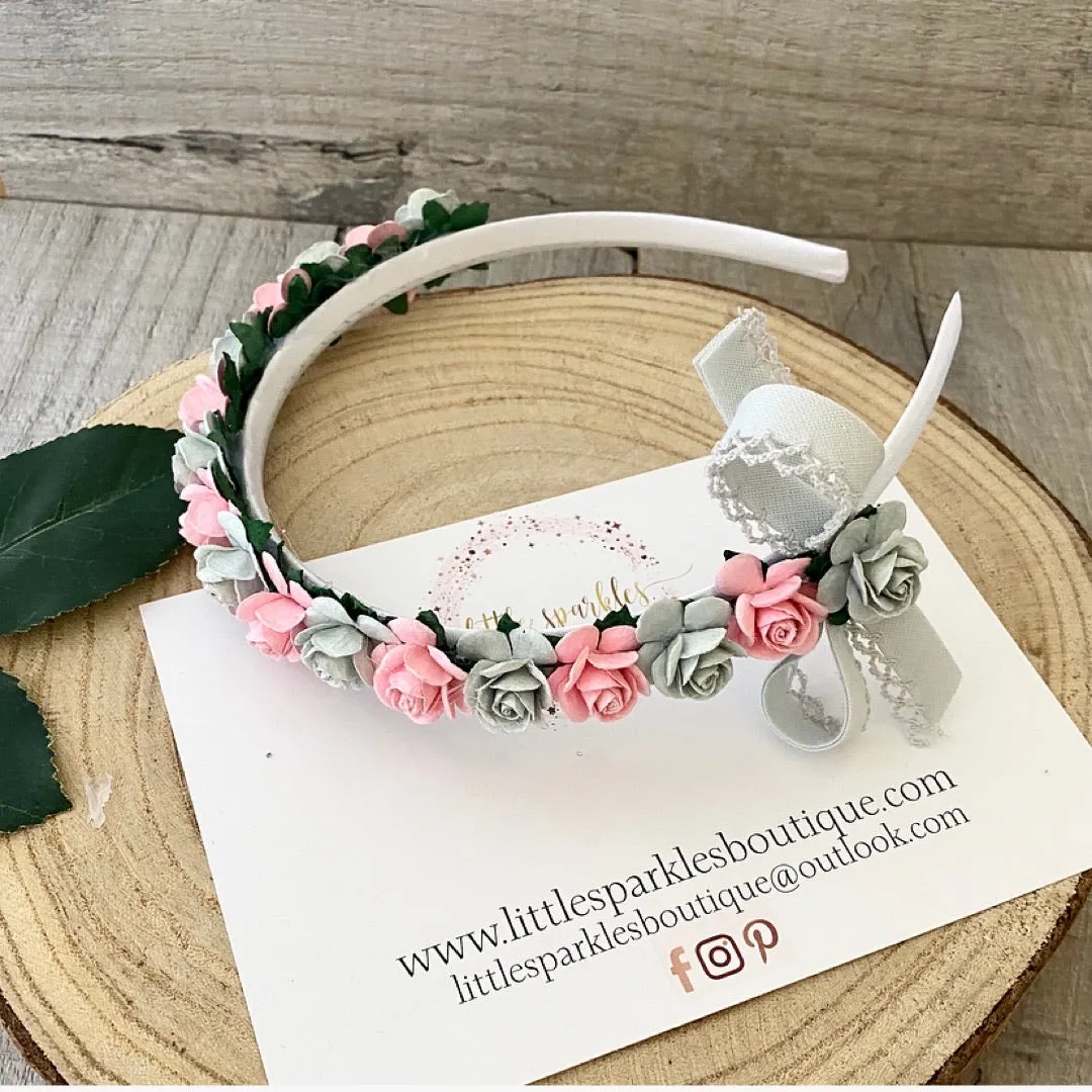 Pink And Grey Alice Band