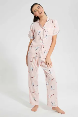 Pink Bunny Pajama Set (2 Piece)