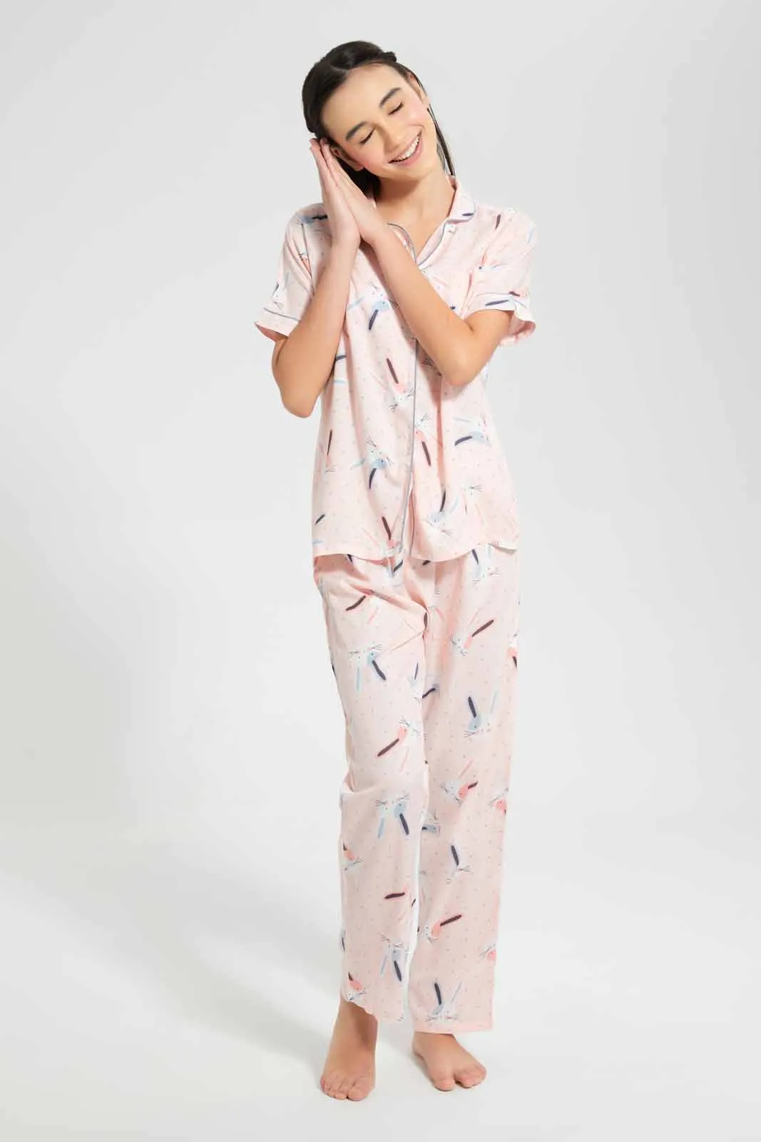 Pink Bunny Pajama Set (2 Piece)