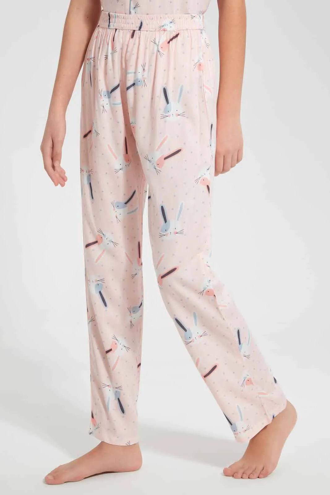 Pink Bunny Pajama Set (2 Piece)