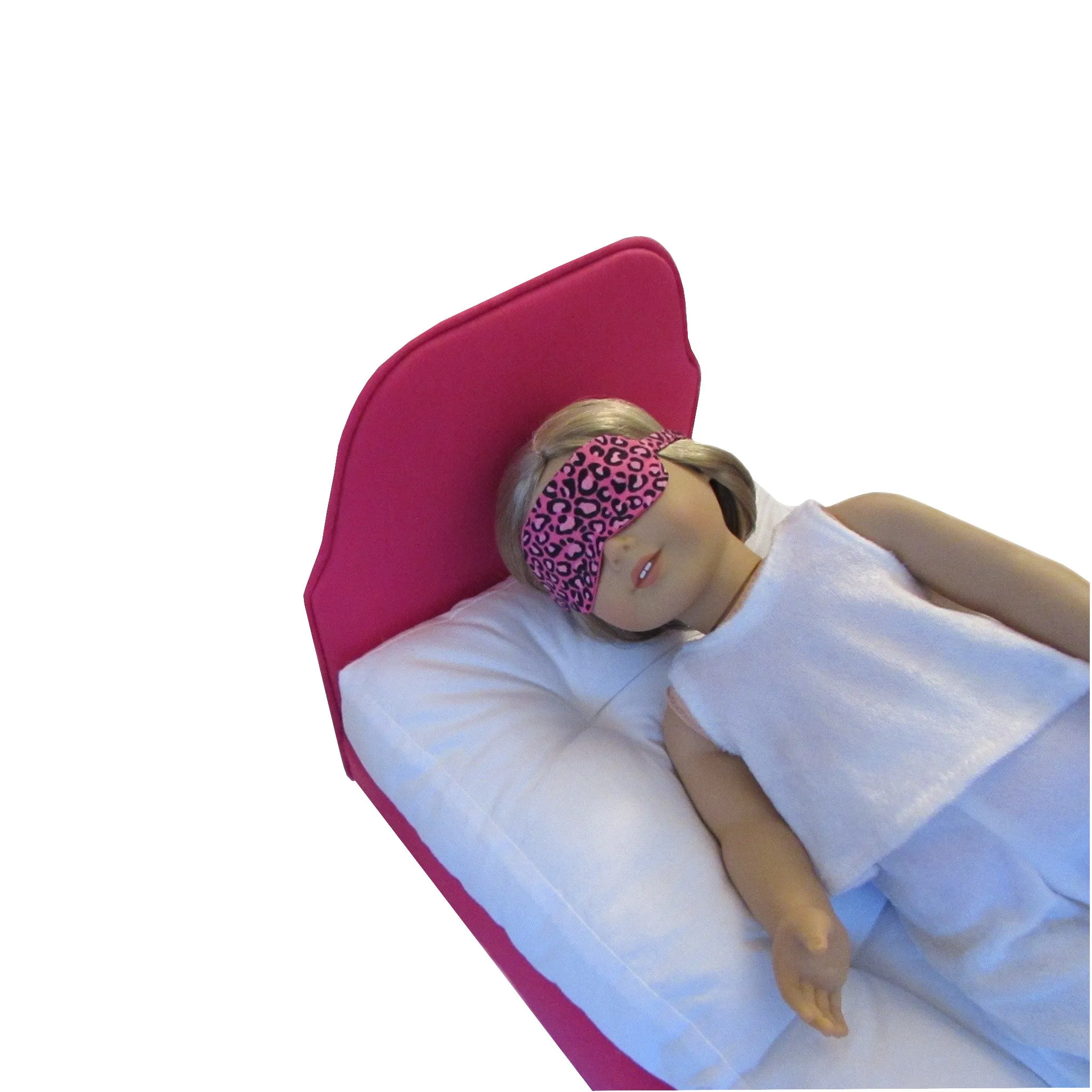Pink Cheetah Doll Sleep Mask for 18-inch dolls