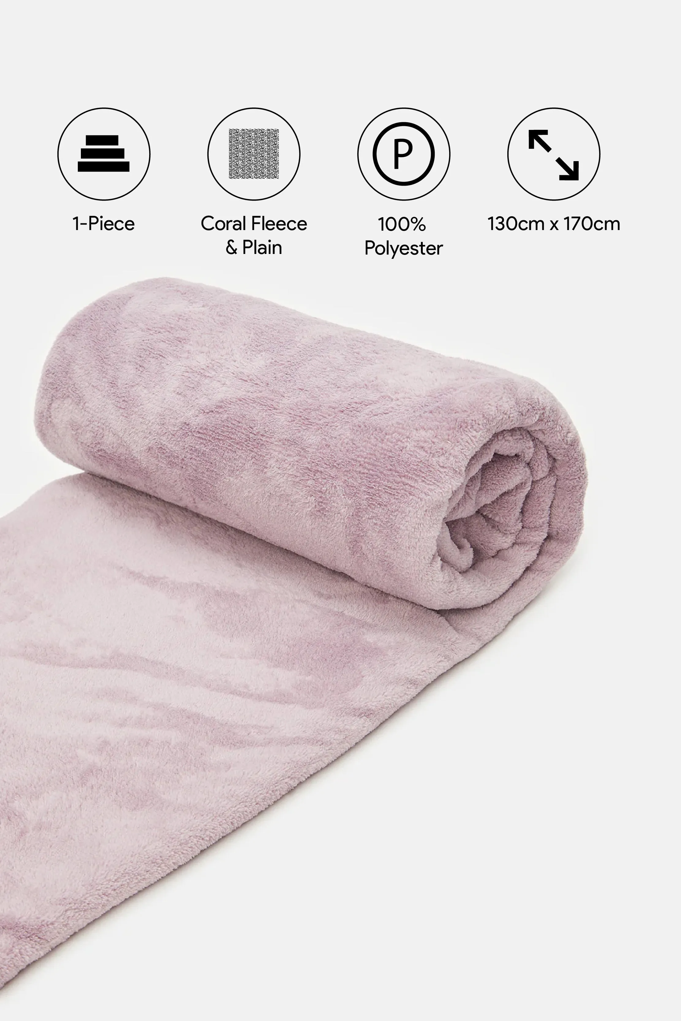 Pink Coral Fleece Blanket (Single Size)