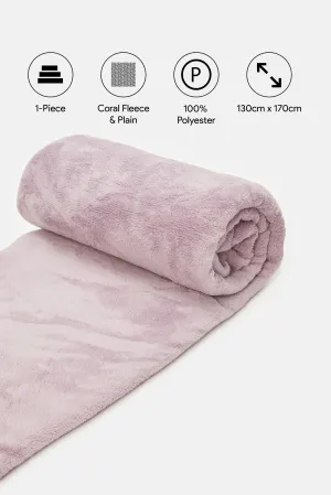 Pink Coral Fleece Blanket (Single Size)