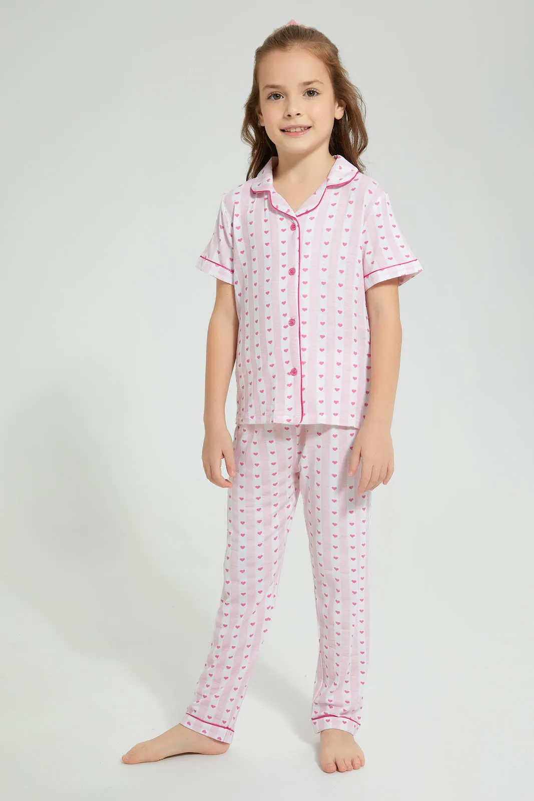 Pink Heart Pyjama Set (2 Piece)