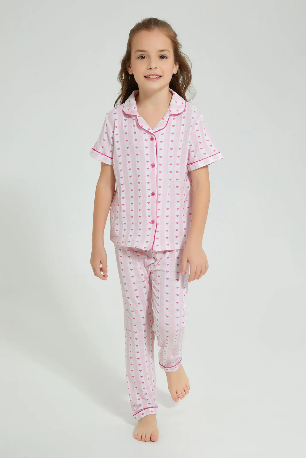 Pink Heart Pyjama Set (2 Piece)