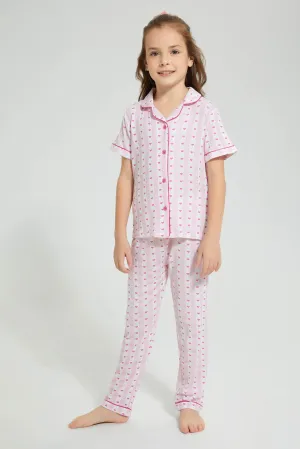 Pink Heart Pyjama Set (2 Piece)