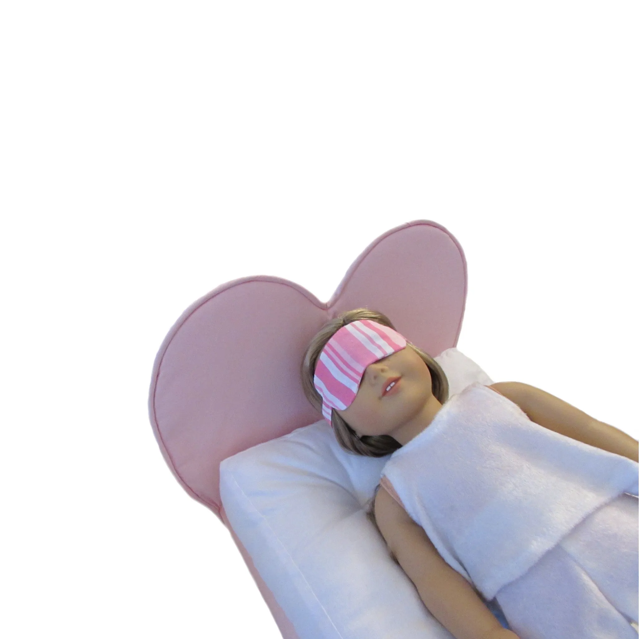 Pink Stripes Doll Sleep Mask for 18-inch dolls