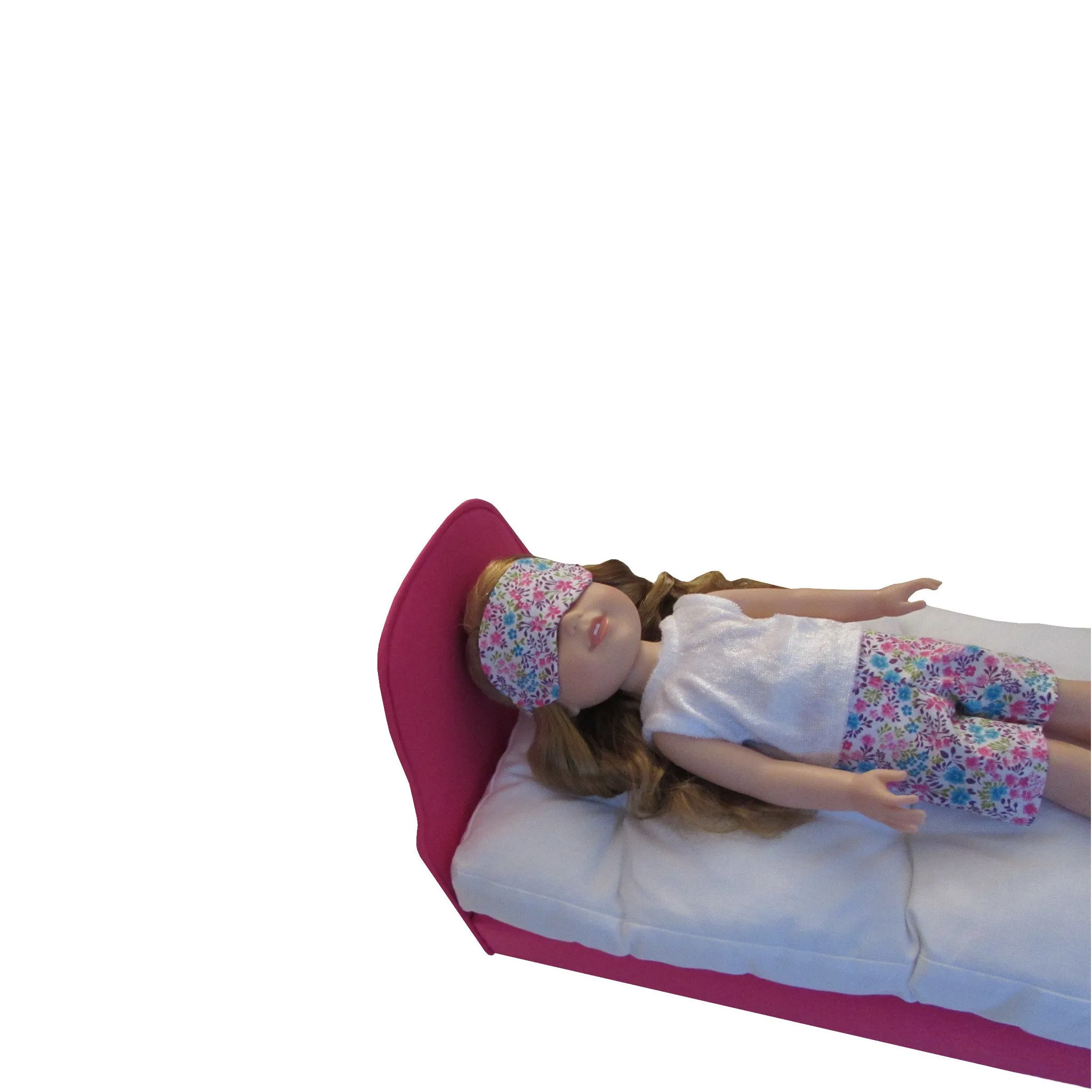 Pink Turquoise Floral Doll Sleep Mask for 14 1/2-inch dolls